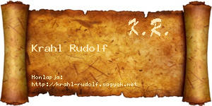 Krahl Rudolf névjegykártya